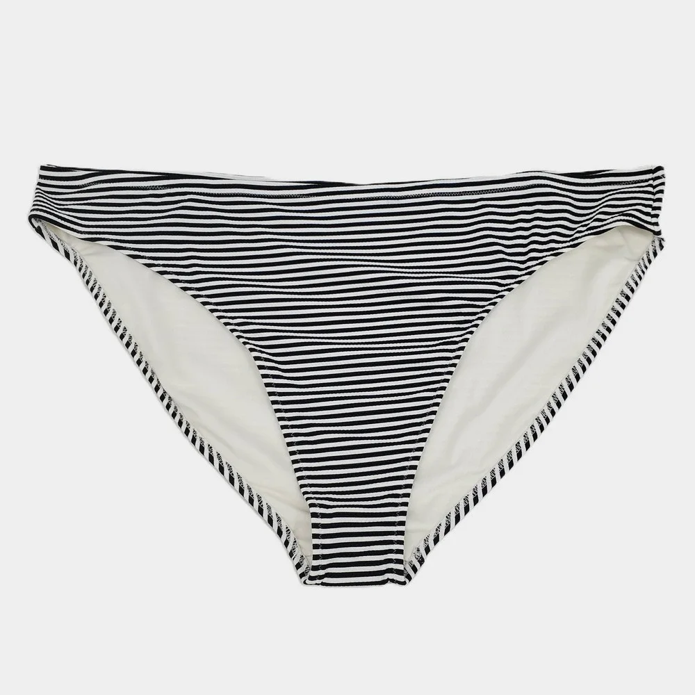 Old Navy Striped Textured Bikini Swim Bottoms Womens 4X Black White New 680795